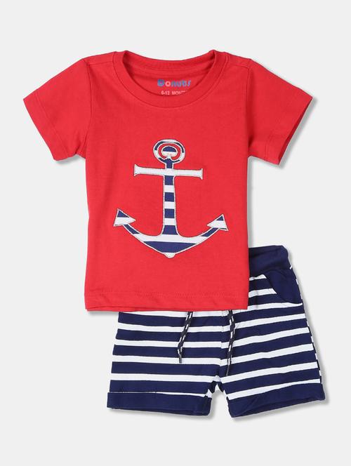 red printed shorts set - 17950476 - Very Small Image - 1