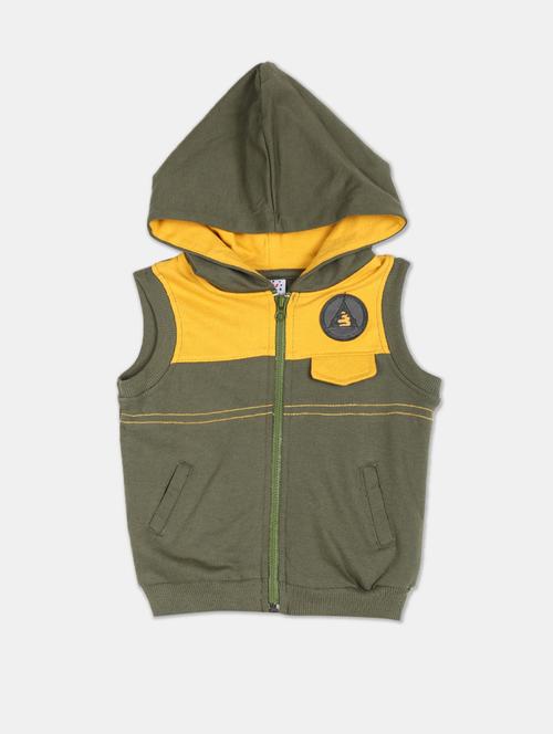 green color block jacket - 17950604 - Very Small Image - 1