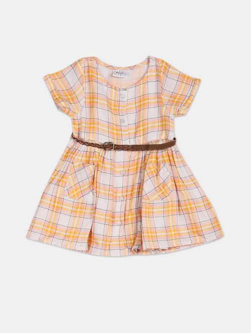 yellow checkered a-line frock - 17950879 - Very Small Image - 1