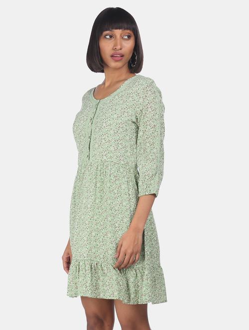 round neck floral a-line dress - 17951552 - Very Small Image - 1