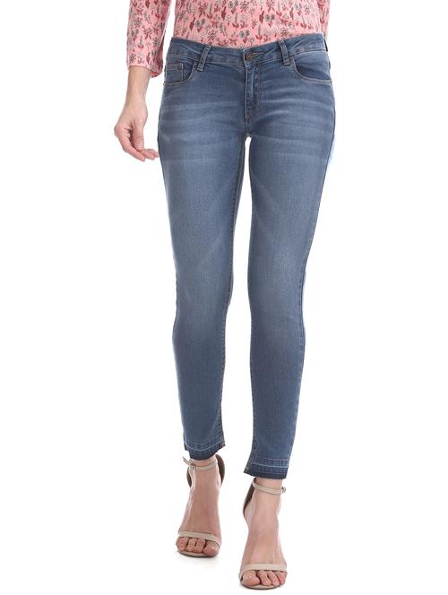 mid rise stone washed denim jeans - 17951942 - Very Small Image - 1