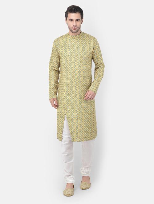 yellow printed long kurta - 17953794 - Very Small Image - 1