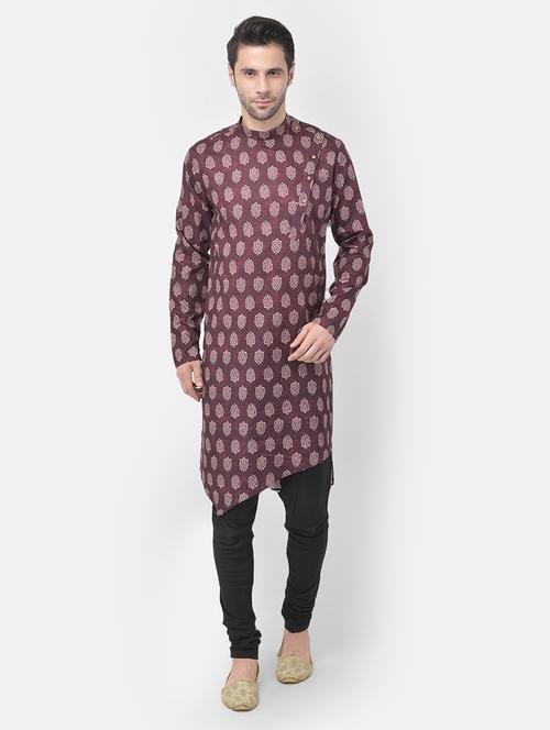 maroon printed long kurta - 17953805 - Very Small Image - 1