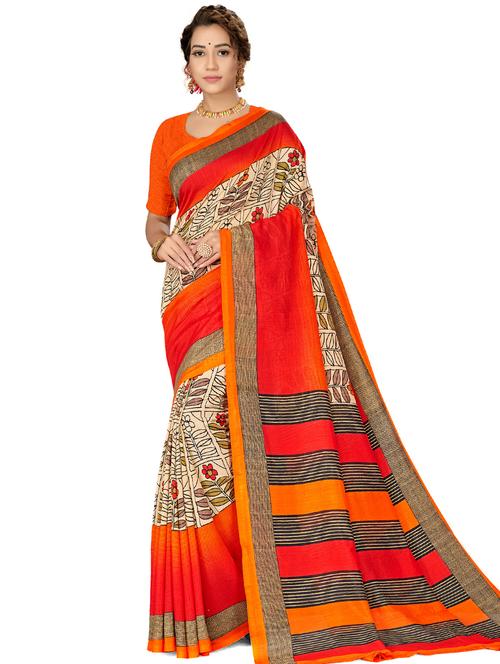 floral printed saree - 17953909 - Very Small Image - 1