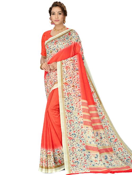 floral printed saree - 17953910 - Very Small Image - 1