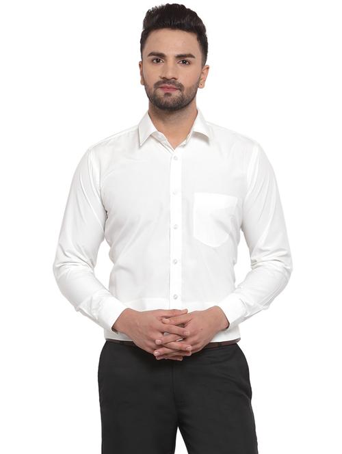 white solid formal shirt - 17954319 - Very Small Image - 1