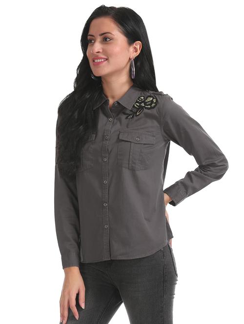 pocket patch solid shirt - 17954464 - Very Small Image - 1