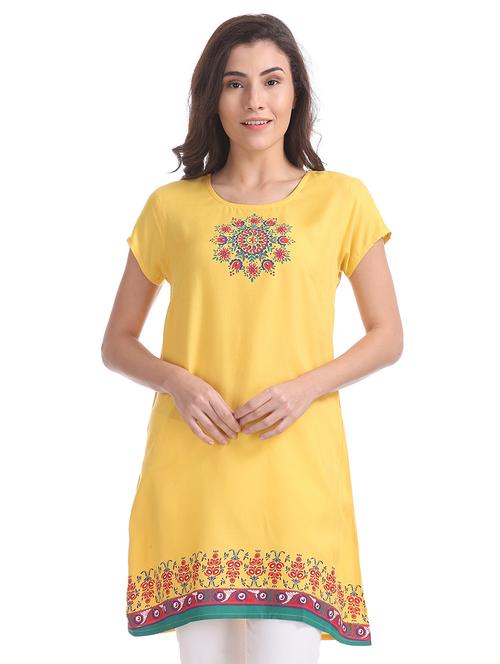 round neck printed tunic - 17954467 - Very Small Image - 1