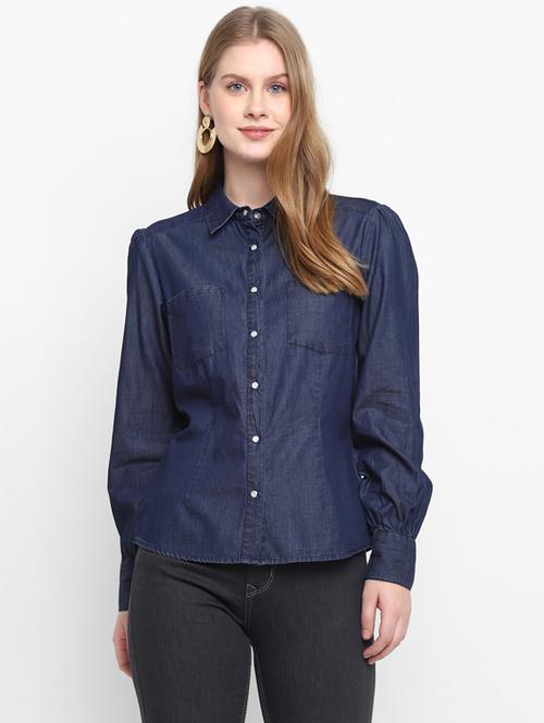long sleeved denim shirt - 17954725 - Very Small Image - 1