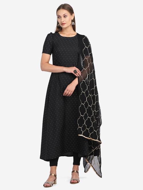 embroidered kurta dupatta set - 17954756 - Very Small Image - 1