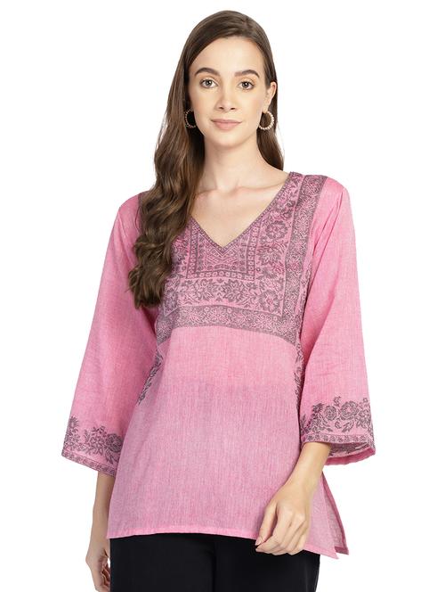floral printed straight kurti - 17955616 - Very Small Image - 1
