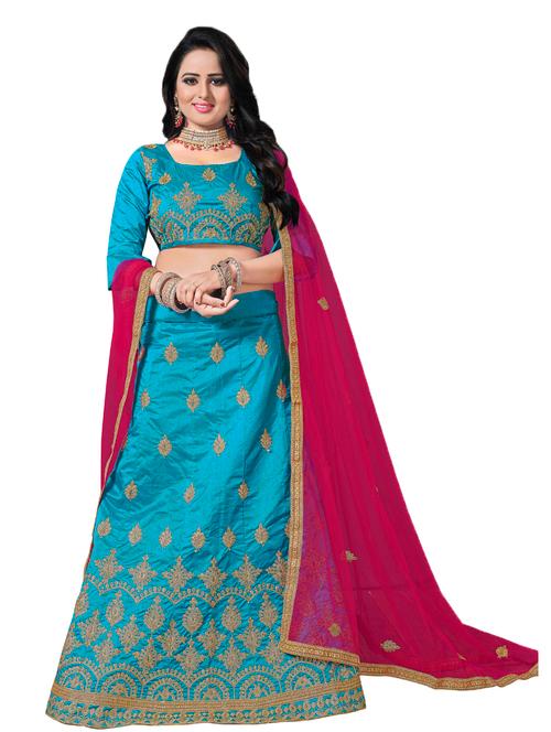 embroidered a-line lehenga - 17955714 - Very Small Image - 1