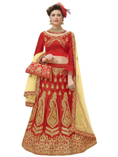 embroidered a-line lehenga - 17955727 - Very Small Image - 1
