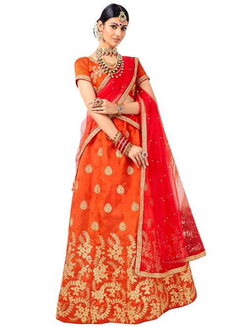 embroidered a-line lehenga - 17955735 - Very Small Image - 1