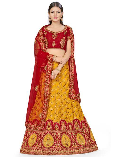 embroidered a-line lehenga - 17955742 - Very Small Image - 1
