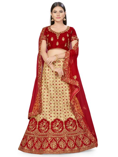 embroidered a-line lehenga - 17955743 - Very Small Image - 1