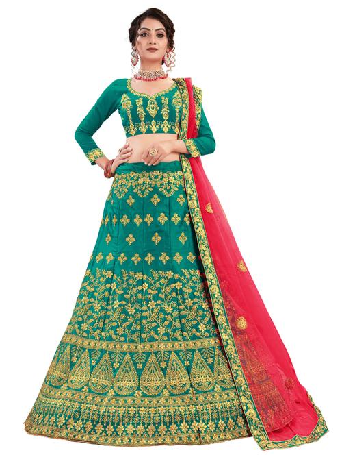 embroidered a-line lehenga - 17955756 - Very Small Image - 1