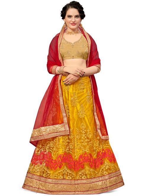 embroidered a-line lehenga - 17955776 - Very Small Image - 1