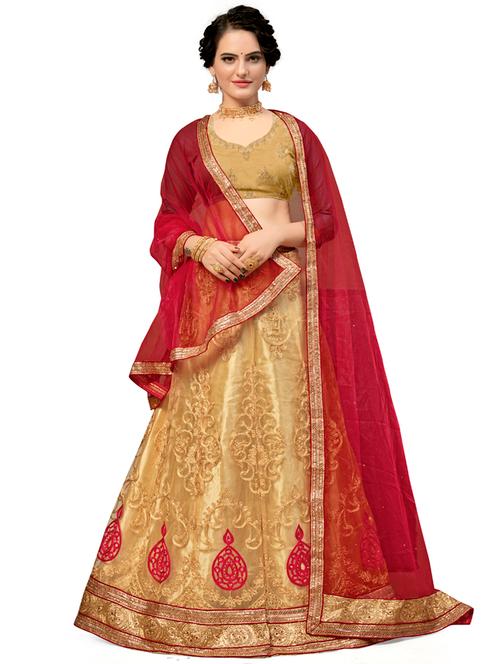 embroidered a-line lehenga - 17955777 - Very Small Image - 1