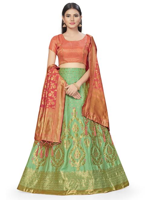 zari work a-line lehenga - 17955821 - Very Small Image - 1