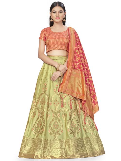 zari work a-line lehenga - 17955823 - Very Small Image - 1