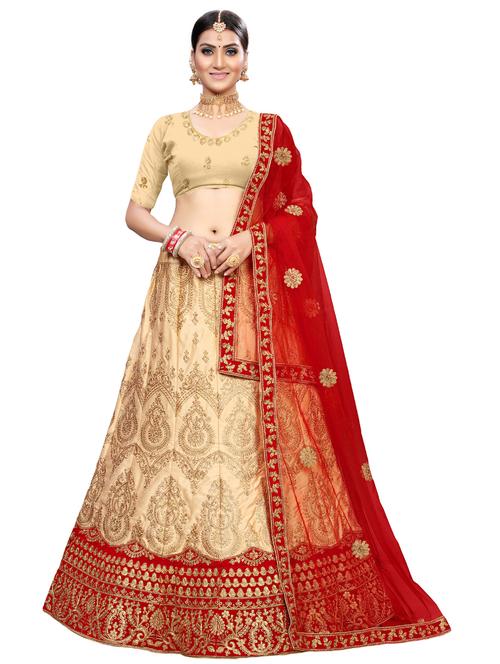 embroidered a-line lehenga - 17955830 - Very Small Image - 1