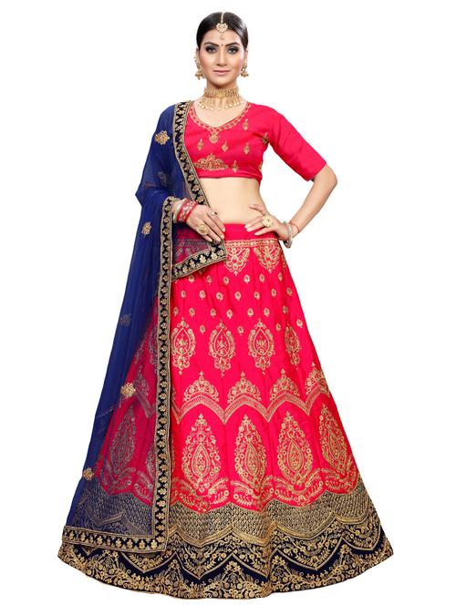 embroidered a-line lehenga - 17955831 - Very Small Image - 1