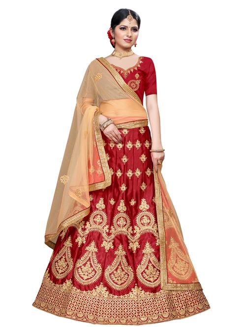 embroidered a-line lehenga - 17955835 - Very Small Image - 1