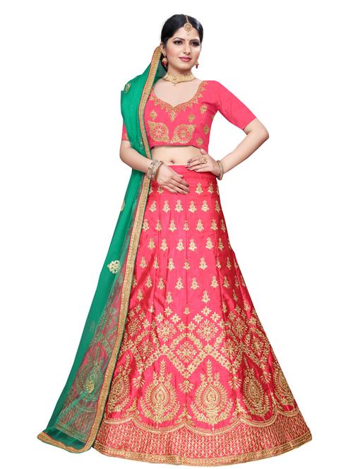 embroidered a-line lehenga - 17955839 - Very Small Image - 1