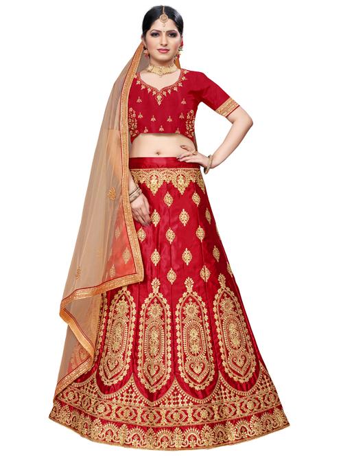 embroidered a-line lehenga - 17955845 - Very Small Image - 1