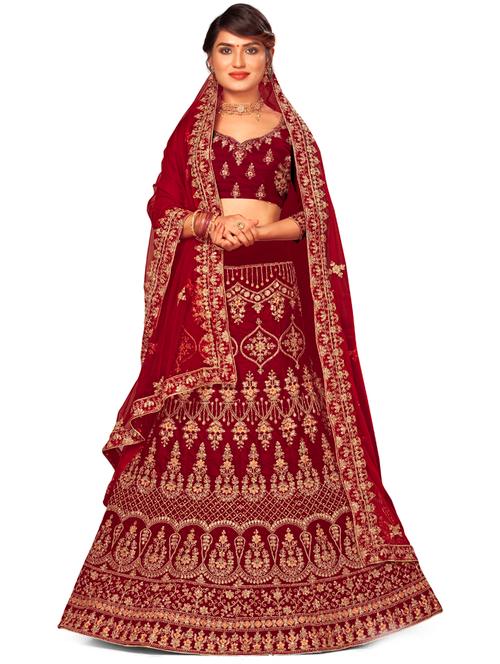embroidered a-line lehenga - 17955850 - Very Small Image - 1