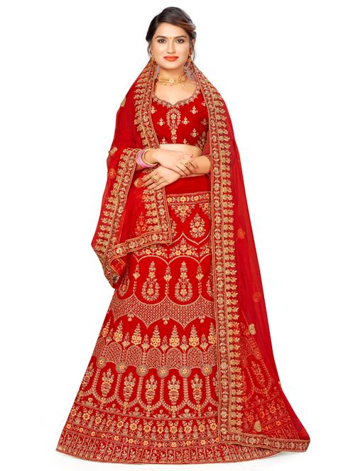 embroidered a-line lehenga - 17955851 - Very Small Image - 1