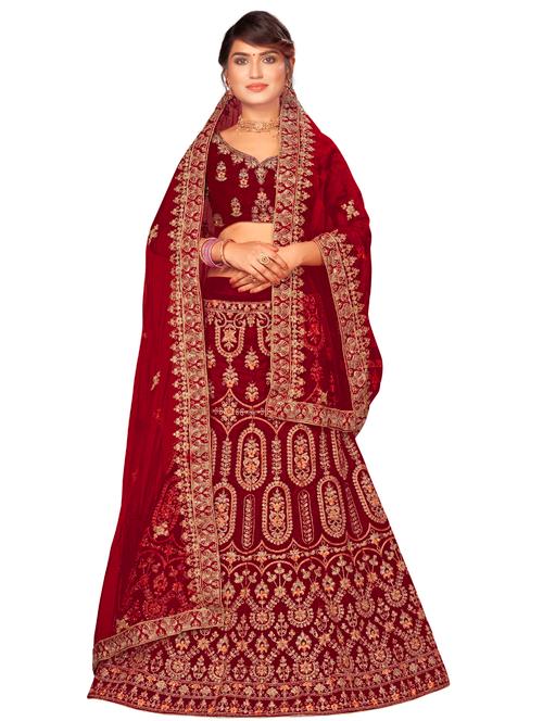 embroidered a-line lehenga - 17955854 - Very Small Image - 1
