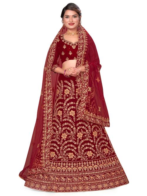 embroidered a-line lehenga - 17955856 - Very Small Image - 1