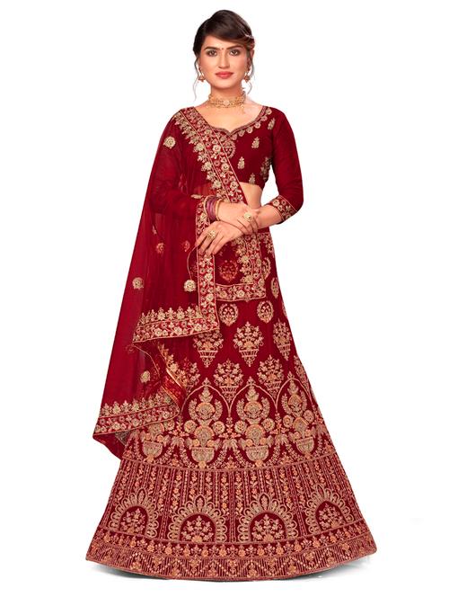 embroidered a-line lehenga - 17955858 - Very Small Image - 1