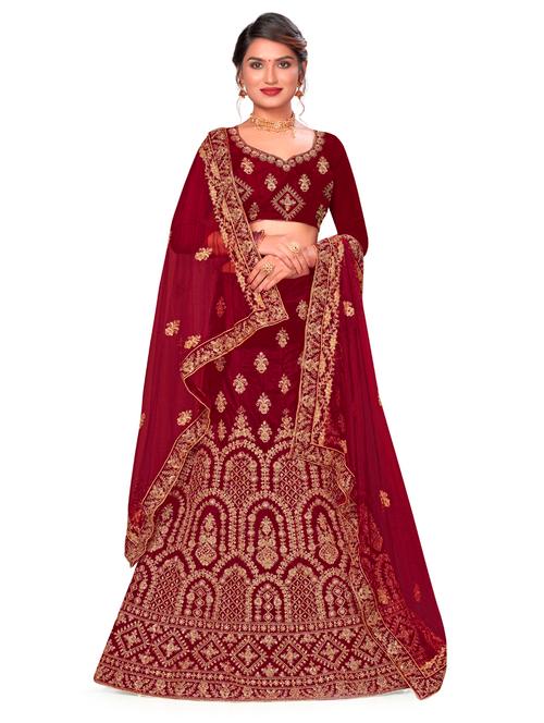 embroidered a-line lehenga - 17955870 - Very Small Image - 1