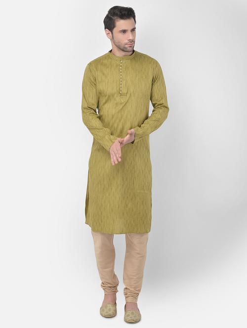 olive printed kurta pyjama set - 17956068 - Very Small Image - 1