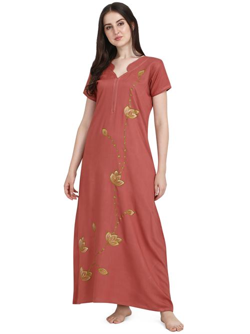 red rayon sleepshirts & nighty - 17956092 - Very Small Image - 1