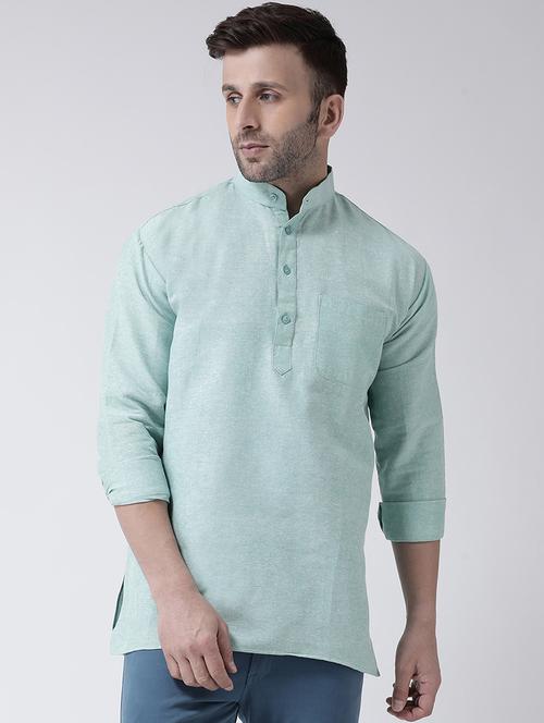 green solid short kurta - 17956360 - Very Small Image - 1