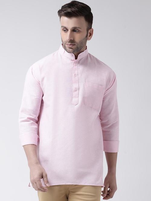 pink solid short kurta - 17956368 - Very Small Image - 1