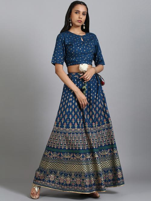 teal rayon skirt top set - 17956381 - Very Small Image - 1