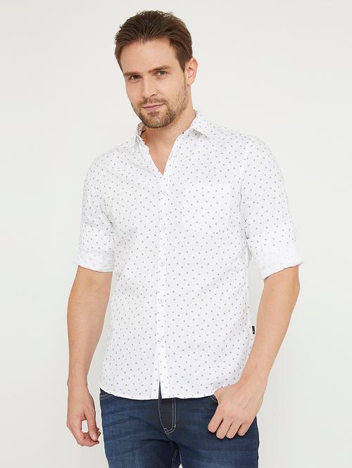 white printed casual shirt - 17956452 - Very Small Image - 1