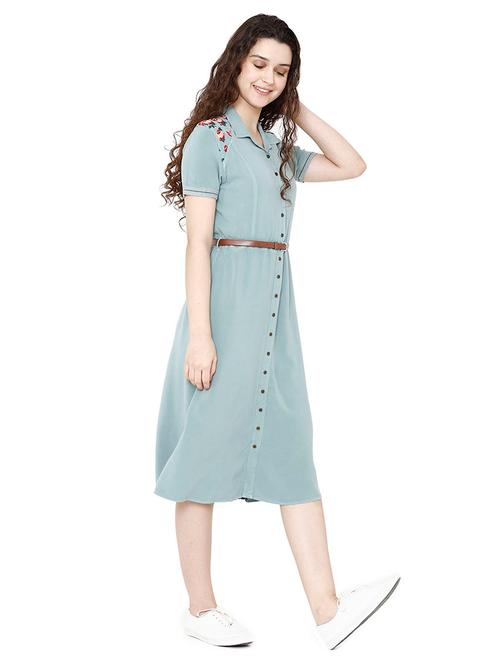 embroidered a-line dress - 17956522 - Very Small Image - 1