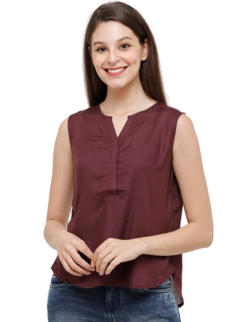 mandarin neck solid top - 17956564 - Very Small Image - 1