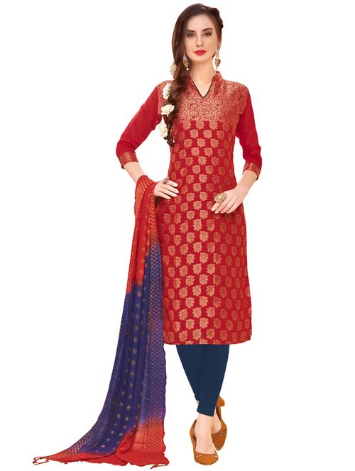 jacquard work unstitched suit set - 17956685 - Very Small Image - 1