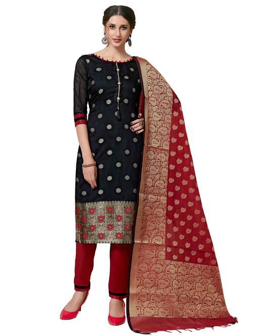 jacquard work unstitched suit set - 17956753 - Very Small Image - 1