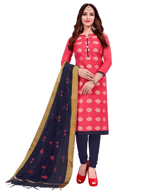jacquard work unstitched suit set - 17956760 - Very Small Image - 1