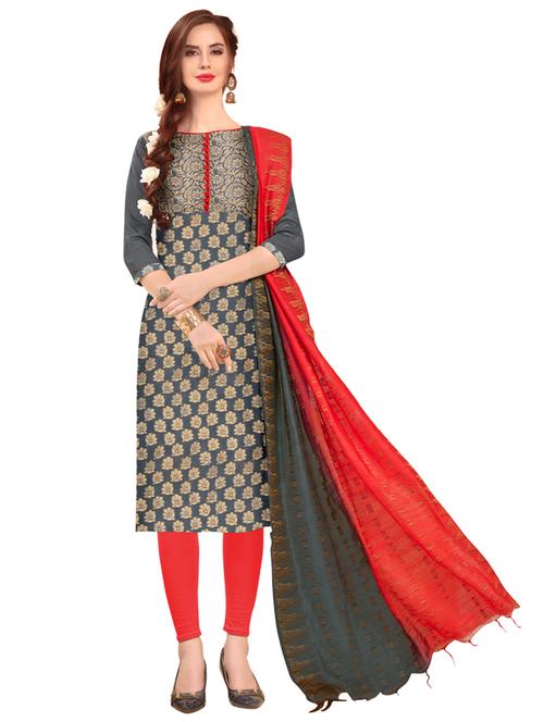 jacquard work unstitched suit set - 17956769 - Very Small Image - 1