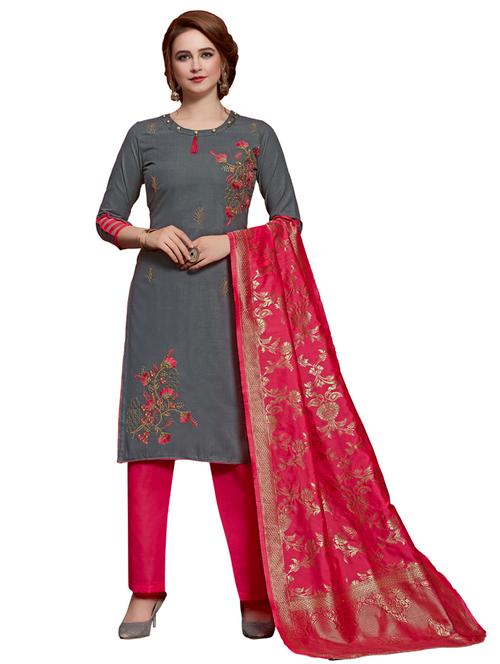 embroidered unstitched suit set - 17956783 - Very Small Image - 1