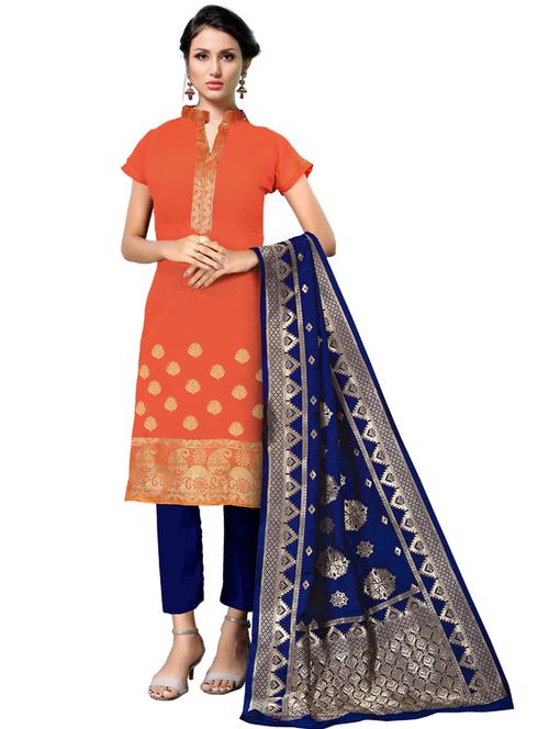 jacquard work unstitched suit set - 17956787 - Very Small Image - 1